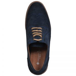 Men's Navy Blue Colour Suede Leather Derby Shoes
