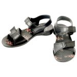 Women's Black Colour PU Sandals