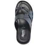 Men's Black Colour Synthetic Leather Sandals