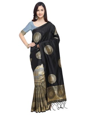 Black Colour Designer Banarasi Art Silk Angari Saree