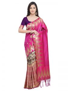 Rani Colour Designer Banarasi Art Silk Angari Saree