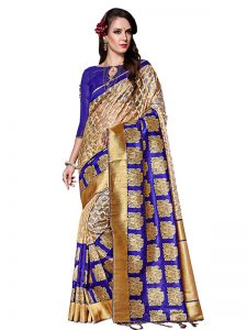 Purple Colour Designer Organza Silk Adaaran Saree