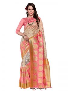 Pink Colour Designer Organza Silk Adaaran Saree