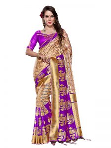 Wine Colour Designer Organza Silk Adaaran Saree