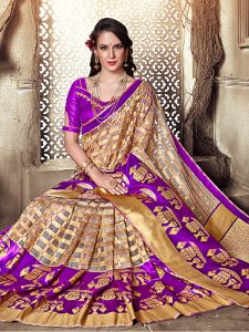 Wine Colour Designer Organza Silk Adaaran Saree