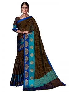 Black Colour Designer Cotton Silk Amrapali Saree
