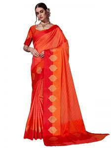 Pink Colour Designer Cotton Silk Amrapali Saree