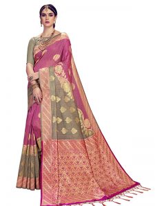 Rani & Chiku Colour Designer Linen Silk Anumol Saree