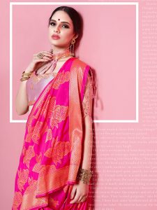 Pink Colour Designer Banarasi Soft Art Silk Masaba Saree