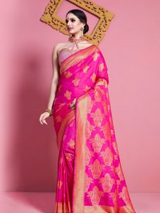 Pink Colour Designer Banarasi Soft Art Silk Masaba Saree