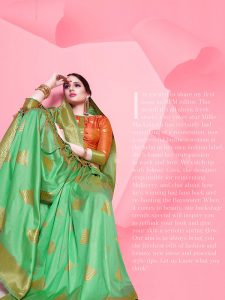 Lime Green Colour Designer Banarasi Soft Art Silk Masaba Saree