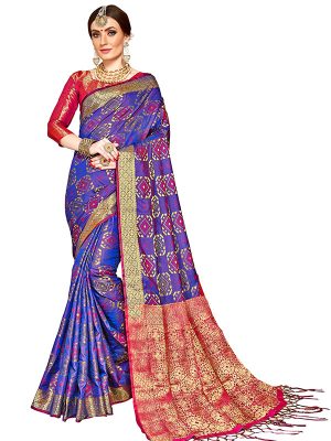Blue Colour Designer Banarasi Silk Paridhan Saree