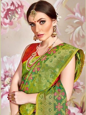 Green Colour Designer Banarasi Silk Paridhan Saree