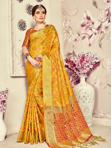 Yellow Colour Designer Banarasi Silk Paridhan Saree