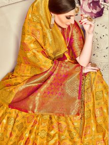 Yellow Colour Designer Banarasi Silk Paridhan Saree