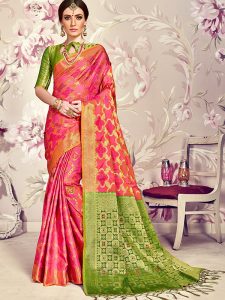 Pink Colour Designer Banarasi Silk Paridhan Saree