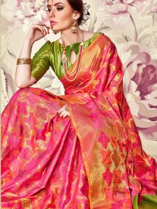 Pink Colour Designer Banarasi Silk Paridhan Saree