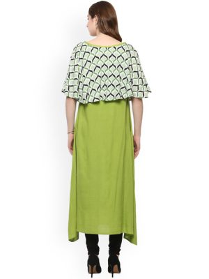 Women Green A-Line Kurta