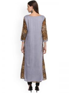 Women Grey & Brown Layered Kurta