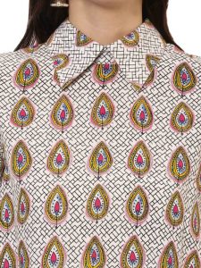 Women Off-White & Black Printed A-Line Kurta