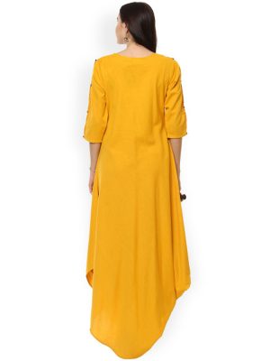 Women Yellow Solid Anarkali Kurta