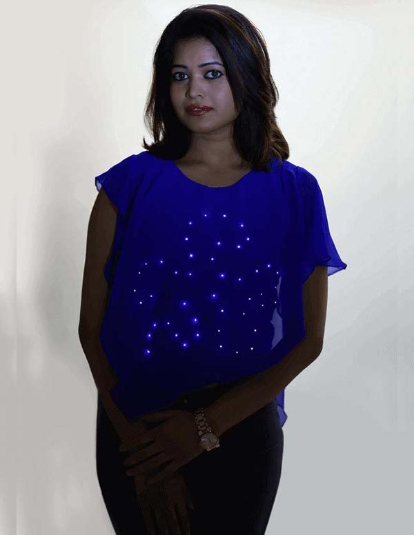 Blue Layered Dress with LEDs