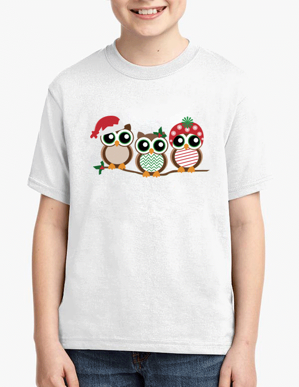 Christmas Owls LED T-shirt