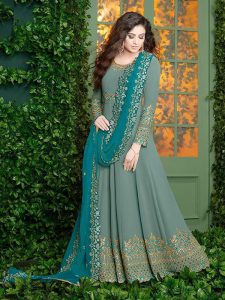 Fox Georgette With Embroidery Work Anarkali Suit