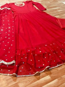 Georgette With Foil Work Gown