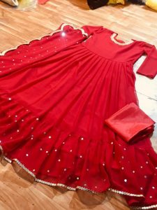 Georgette With Foil Work Gown