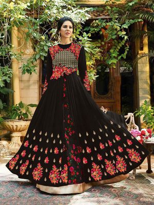 Georgette With Embroidery Work And Handwork Anarkali Suit