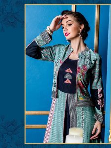 Multicolor Reyon Two Tone Heavy Designer Unique Pattern Kurti