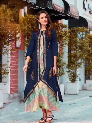 Heavy Reyon & Cotton Multicolor Kurti