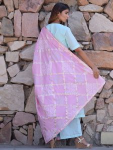 Ethnic Gher Pleated Kurta Plazzo And Dupatta