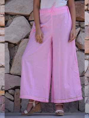 Pink Ethnic Gher Pleated Kurta Plazzo And Dupatta