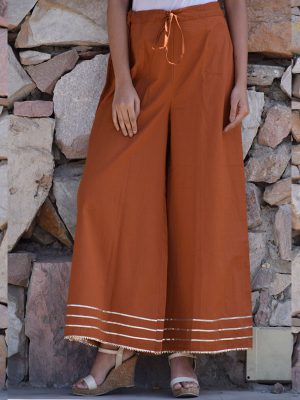 Brown Plain Cotton Kurta Sets