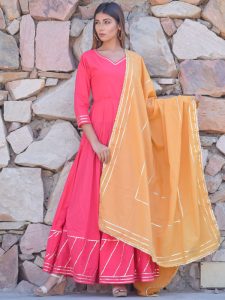 Ethnic Gown With Dupatta