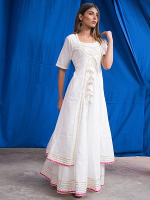 Wight Omaana Ethnic Work Kurta And Dupatta