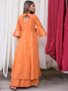 Brown Anaya Ethnic Work Kurta And Dupatta