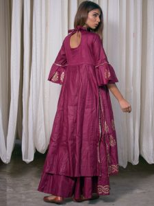 Maroon Silky Kurta Sets