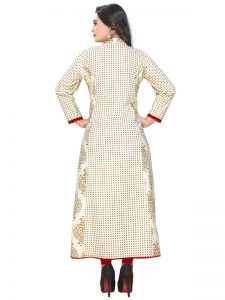 White Cotton Print Kurti