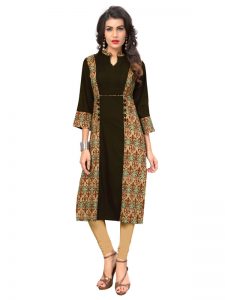 Brown Reyon Print Kurti