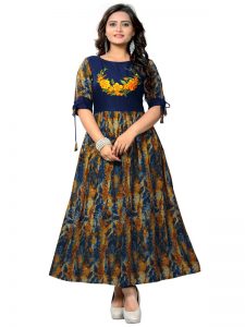 Multi Color Reyon Print Kurti