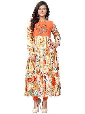 Multi Color Reyon Print Kurti