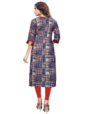 Multi Color Reyon Print Kurti