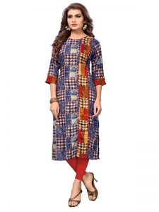 Multi Color Reyon Print Kurti