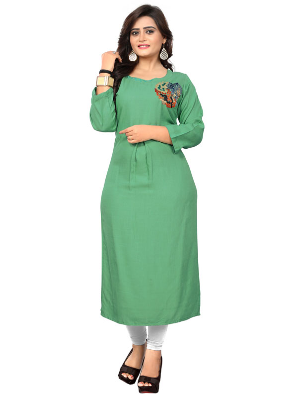 Kurtas | A Light Green Colour Kurti | Freeup