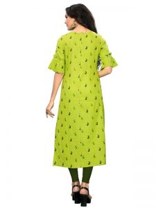 Parrot Slab Rayon Printed Kurti