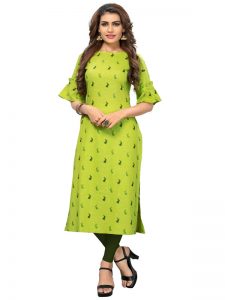 Parrot Slab Rayon Printed Kurti