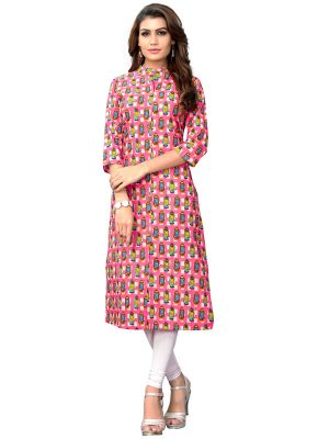 Multi Color Slab Cotton Printed Kurti